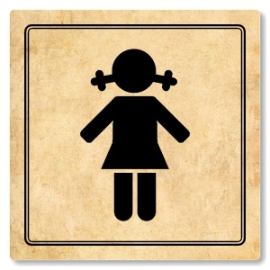 WC dívky, 80x80mm, pergamen, Utah